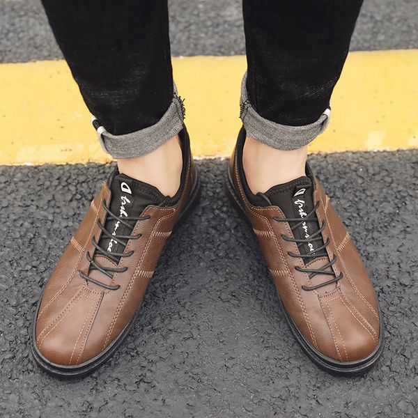 

new men's casual shoes british fashion trend business casual shoes breathable soft wear essential men's, Black