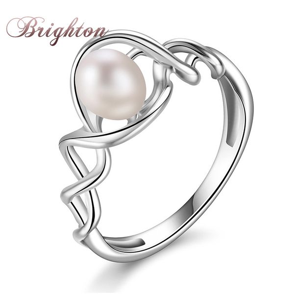 

fine ring pearls jewelry wholesale female s925 sterling silver jewelry freshwater pearl ring with box