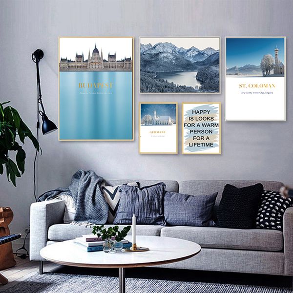 

hd printed nordic castle seascape pictures for home design home boys room decor