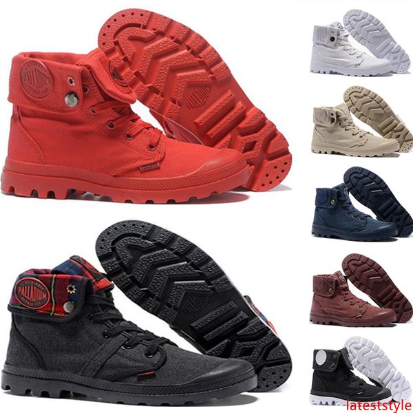 

new arrive palladium pallabrouse ankle boots for mens women designer red canvas sneakers casual man army green sky blue trainer shoes 36-45