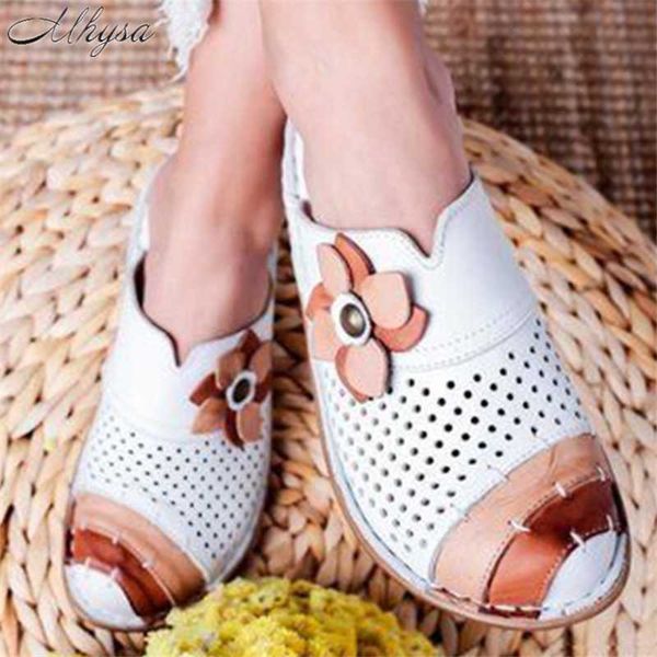 

2020 new summer wedges women sandals fashion pu leather vintage flowers sandals women outdoor beach shoes d1415, Black