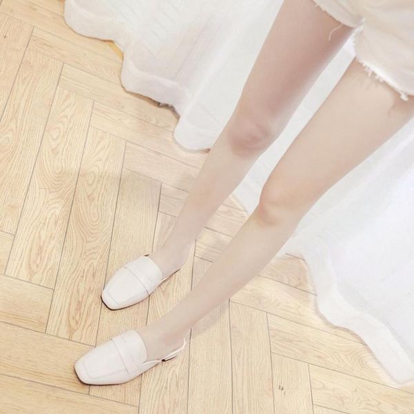 

flat shoes female square heel ladies' slippers cover toe med luxury slides platform beige heeled sandals block designer black