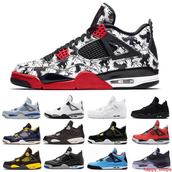 

tattoo singles day 4 4s mens women basketball shoes raptors white cement alternate motorsport bred pale sneakers sports shoes 7-13