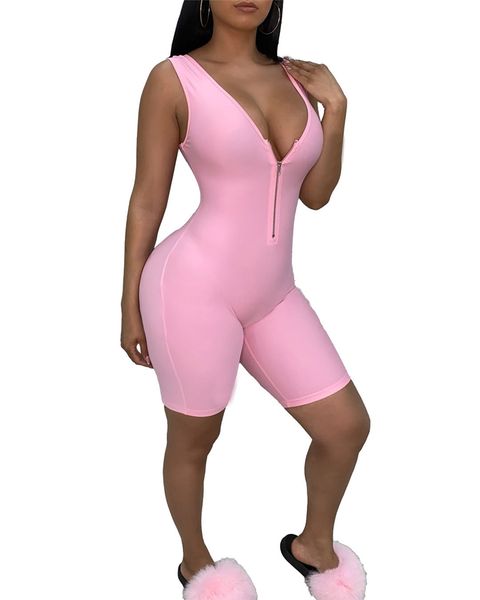 

geometric v neck sleeveless rompers womens jumpsuit shorts knee length playsuit women bodycon casual bodysuit #81615, Black;white