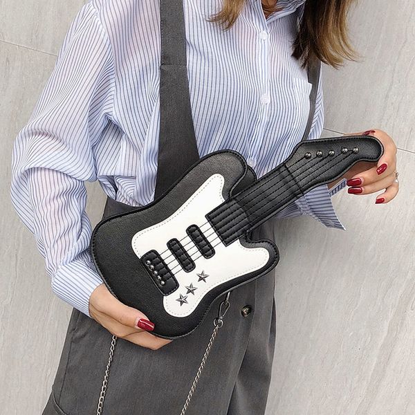 

personality guitar shape women bag fashion leather handbags mini shoulder bag fashion wild messenger