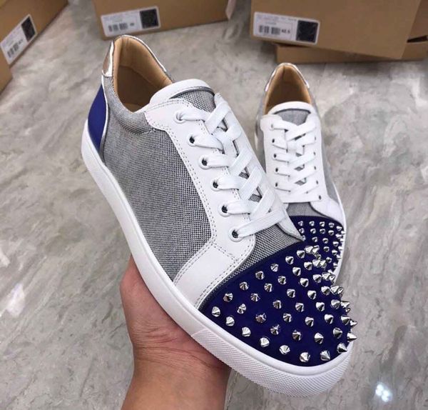 

originals box,eu35-47] luxury red bottom sneakers spikes orlato outdoor rivets men,women studs casual walking party chaussures zapatillas, Black