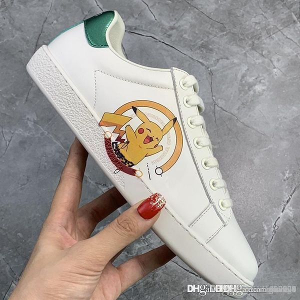 

new men's and women's shoes sneakers classic fashion silk cowhide size 35-44 with box, Black