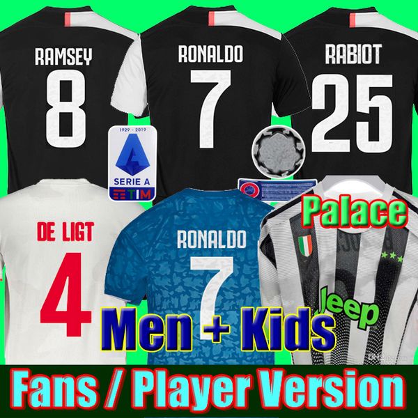 

Fan player ver ion ronaldo juventu 4th palace 2019 2020 occer jer ey de ligt 19 20 juve football hirt rabiot men kid kit et uniform, Black;yellow