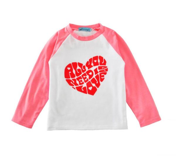

toddler baby boys girls valentine's day love heaty letter printed t-shirt clothes 2020 new ing, Blue