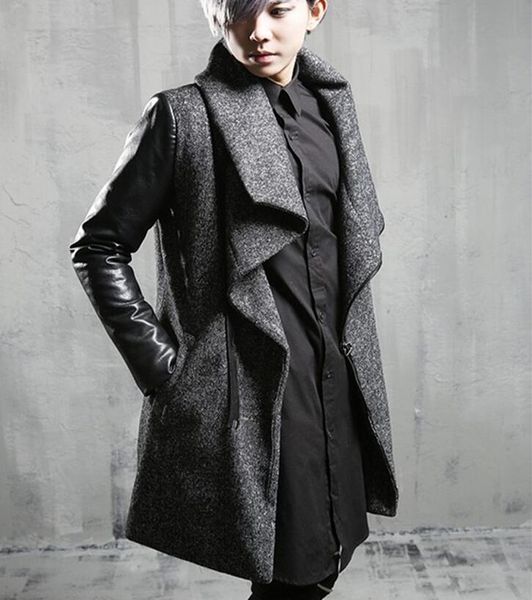 

nice winter мужчины tide развивайте мораль one мода ткань пыль отворотами утолщения long coat m, Black