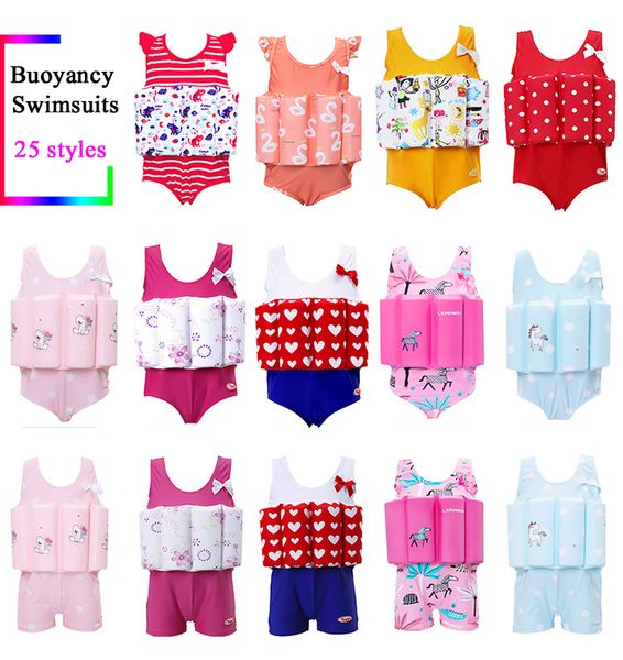 

floating buoyancy baby boy/girl swimsuits swimwear siamese swimming training kids swimming float suits 25 styles, Black