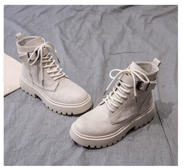 

breathe martin boot female british wind 2019 new wild spring and autumn single boots short tube platform autumn models motorcycle short, Black
