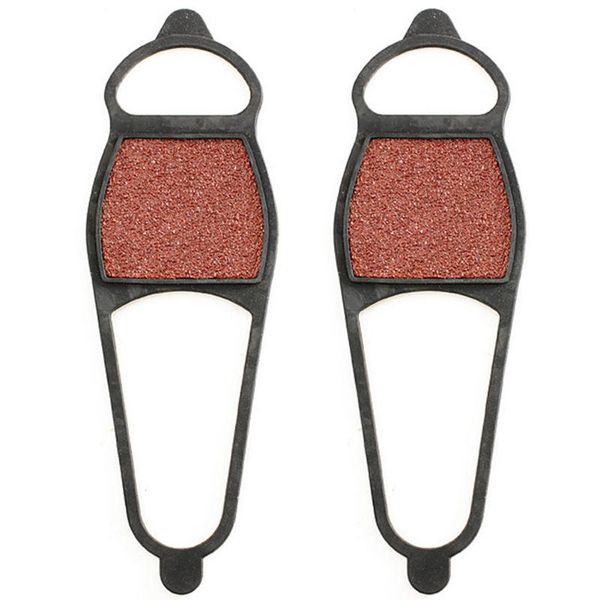 

1 pair ice road double side outdoor climbing tools claw non skid spikes coarse sand nail grips shoe covers snow pavement, White;pink