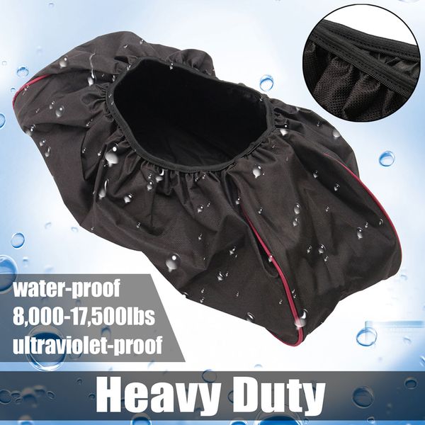 

600d winch cover for driver recovery universal dustproof red edge car accessories oxford fabric waterproof 8000-17500 capacity