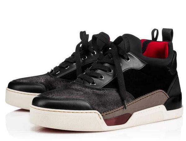 

2019 quality aurelien red bottom shoes for men sneaker sports shoes flat aurelien sneakers trainers birthday wedding gift, Black
