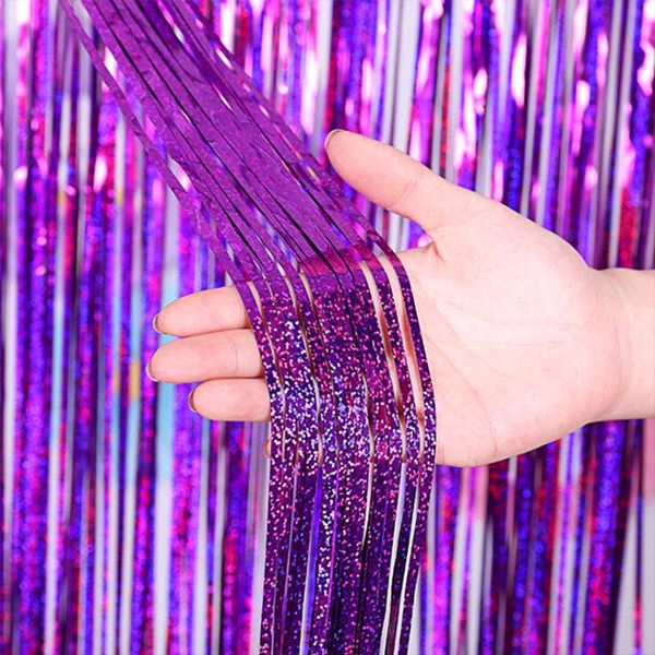 

2m metallic foil fringe shimmer backdrop wedding party wall decoration p booth backdrop tinsel glitter curtain gold