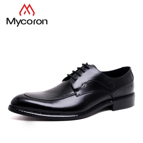 

mycoron 2019 italian dress boots men genuine leather luxury product shoes wedding man with buckle shoes chaussure homme cuir, Black