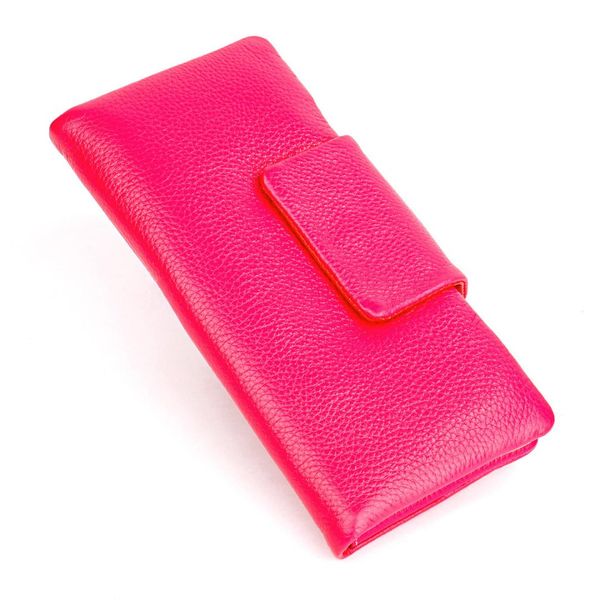 

fashion phone purses women wallets female purse cow leather brand retro ladies long hasp zipper woman wallet card clutch bag, Red;black