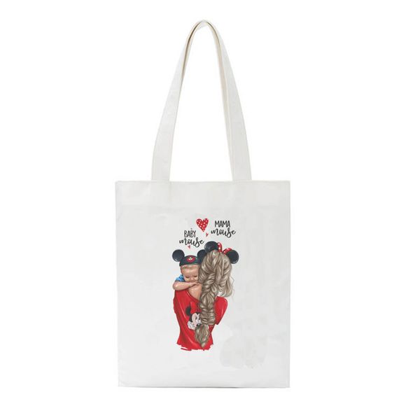 

mama mouse and baby mouse design shopping bags girls canvas hand bag women mothertote bag for women shopper bags