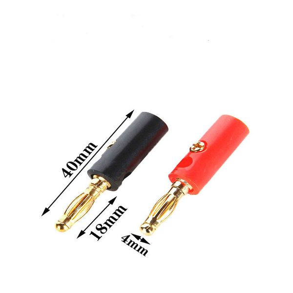 

gold plated 4.0mm banana plug connector red black audio speaker wire cable banana connector charger adapter 5/10 pairs