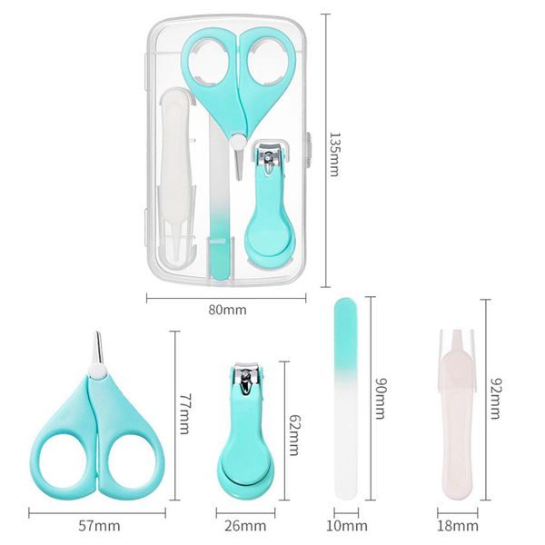 

4pcs/box baby infant safe nail clipper scissor file healthcare kit