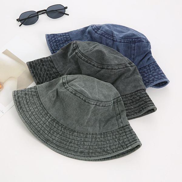 

2020 new foldable fisherman hat washed denim bucket hats fashion hip hop gorros men women panama bucket cap travel hat