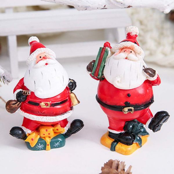

4pcs santa resin doll decoration set christmas desk decoration miniature figurine xmas home mini accessories