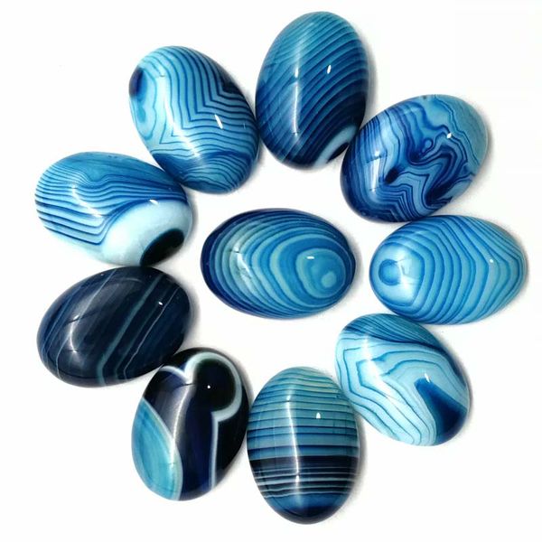 

10 pieces/lot) wholesale natural blue onyx agates oval cab cabochon 25x18x7mm, Bronze;silver