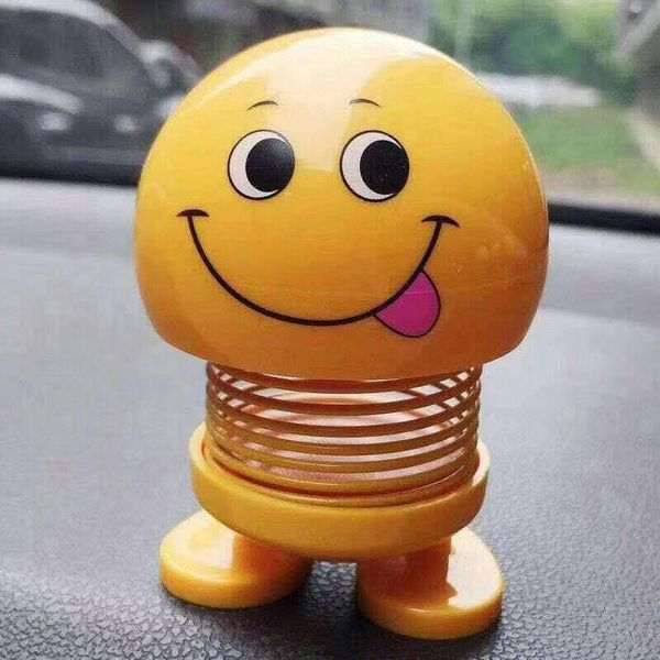 

Emoji Car Decoration ABS Funny Emoji Shaking Head Dolls Automobile Dashboard Decoration Creative Smiley Cute Shy Expression Decor Toys 100PC