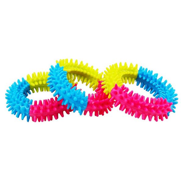 Brinquedos para animais de estimação Anel de morder para cães Brinquedo de borracha molar macio para cães Brinquedo para morder dente para limpeza Ferramenta para animais de estimação yq01130