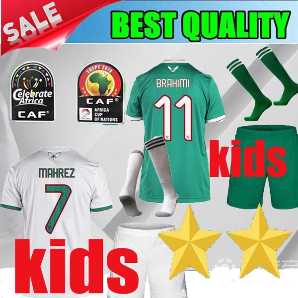 

2 tar 2019 african cup algerian home kid mahrez occer jer ey 19 20 algeria white hirt 2020 children away green feghouli football hirt