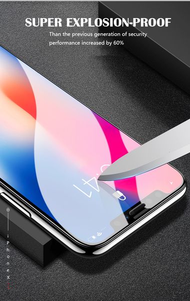 

fashion tempered glass 9d screen protector for iphone 11 11 pro xs max x 8 plus 7 6 6s e 5 5s complete glue protective film