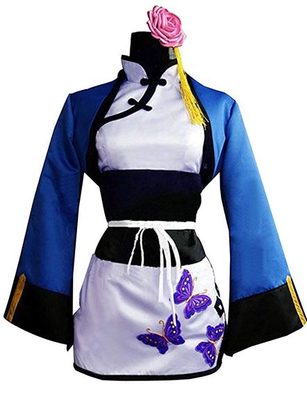 

black butler ran mao blue cheongsam dress cosplay costume