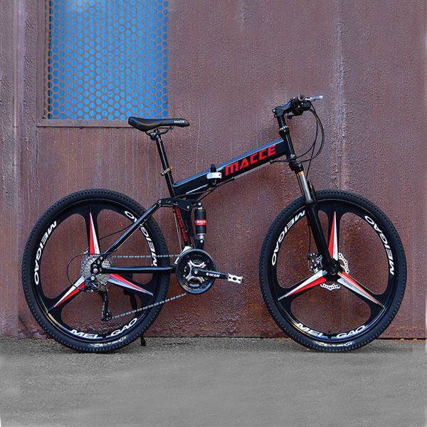

24inch folding mountain bicycle 21speed double absorption off-road variable speed ultimate student one-wheeled bike
