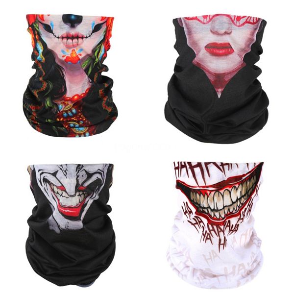 

cycling face mask skull magic turban bandanas neck snood halloween party cosplay sport motorcycle scarves headband windproof mask#617, Blue;black