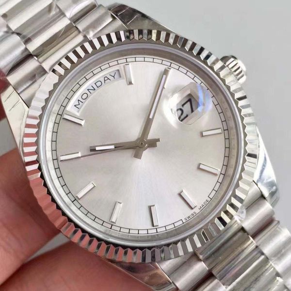 

2020 роскошных мужские часы продажа мужские часы 40mm белый текстурированный циферблат dateday серии sapphire зеркальные heads с утопленной, Slivery;brown