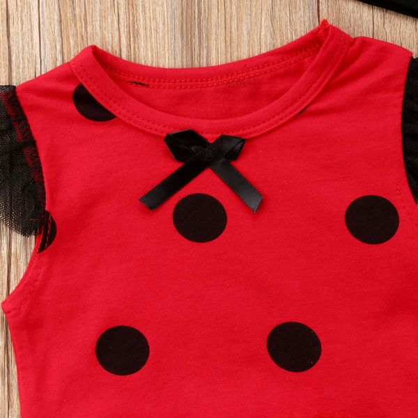 

newborn toddler baby girls princess polka dot sleeveless romper skirt ladybug cosplay hat party costumes, Blue