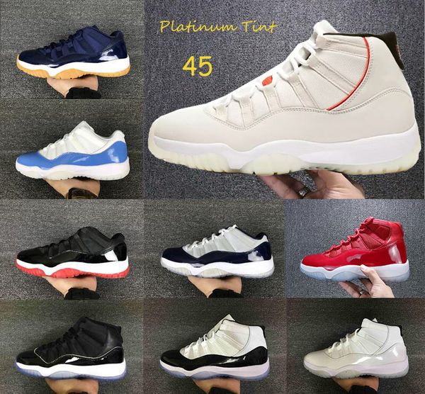 

11 11s men women basketball shoes platinum tint prom night gym red chicago midnight navy space jam sports sneaker