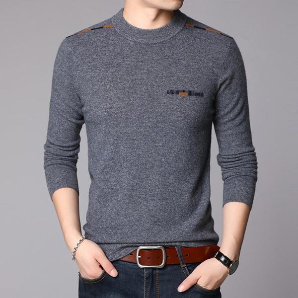 

mens 100% wool knit sweater pullover basic o neck for autumn winter solid fashion casual bo26341230, White;black