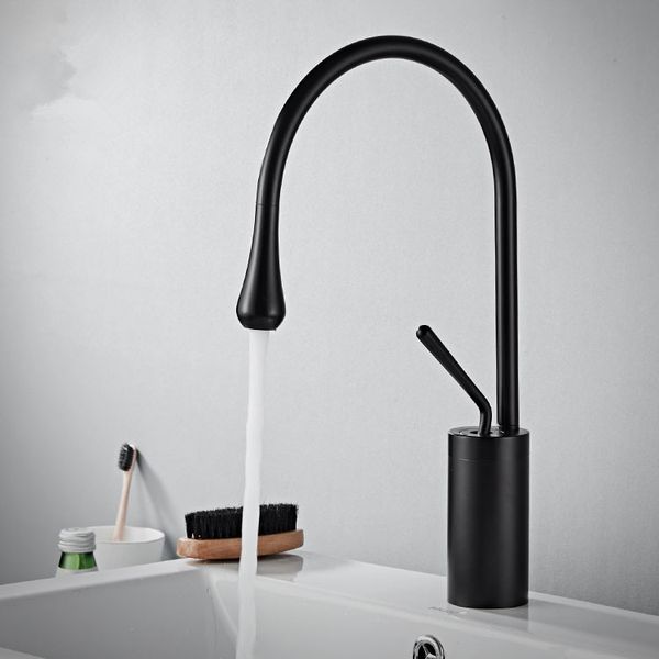 

Basin Faucets Modern Black Bathroom Faucet Waterfall faucets Single Hole Cold and Hot Water Tap Basin Faucet Mixer Taps 88096