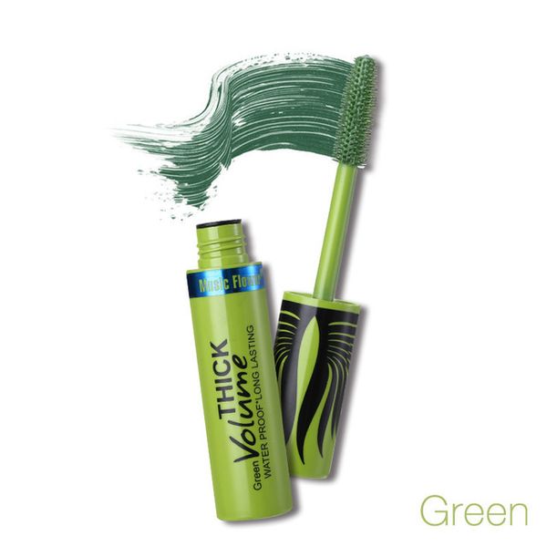 Black Green Mascara Waterproof Eyelashes Curling Lengthening Makeup