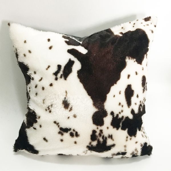 

micozy cow grain faux cushion double layers ultra soft pv plush decoration pillow 45cm,50cm with inner