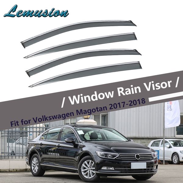 

4pcs smoke window rain visor for vw magotan 2017 2018 styling vent sun deflectors guard abs accessories