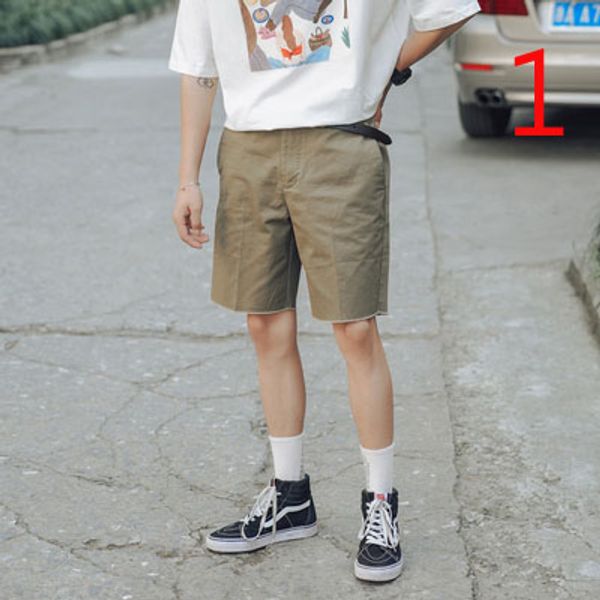 

summer thin section loose straight 5 points pants youth casual ultra-thin five pants, White;black