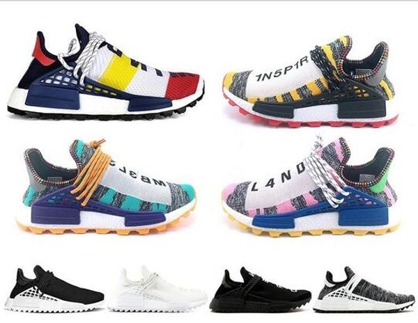 

human race mens women running shoes pharrell williams hu runner white black yellow red green grey blue sport sneakers size 36-47 sale online