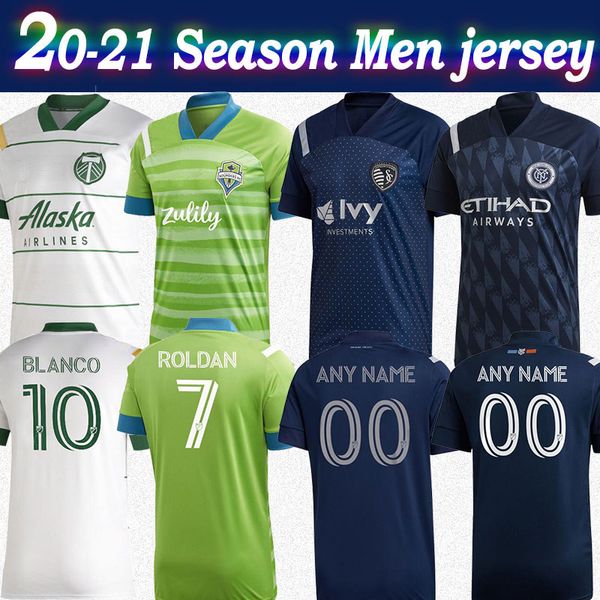 

mls 2020 ny city away soccer jersey 20/21 seattle sounders kansas city portland timbers soccer shirt customize men football uniforms on sale, Black;yellow
