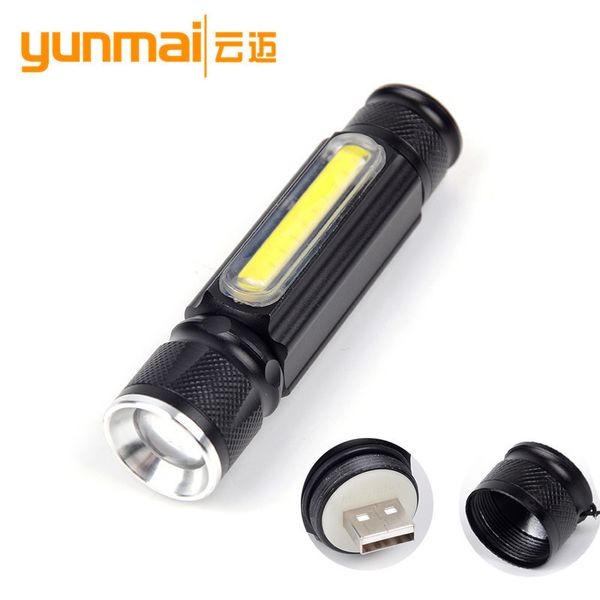 

xml t6 usb charge light flashlight more function t6+cob work overhaul led emergency lamp