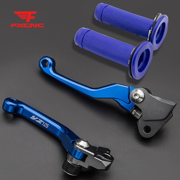 

for yamaha yz125 2015-2019 motorbike cnc aluminum pivot dirt pit bike brake clutch levers & handle grips set