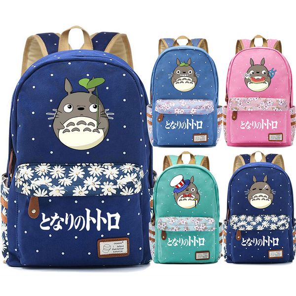 

f2501anime kawaii cute my neighbor totoro children schoolbag girls school bag women bagpack teenagers canvas lady femme backpack