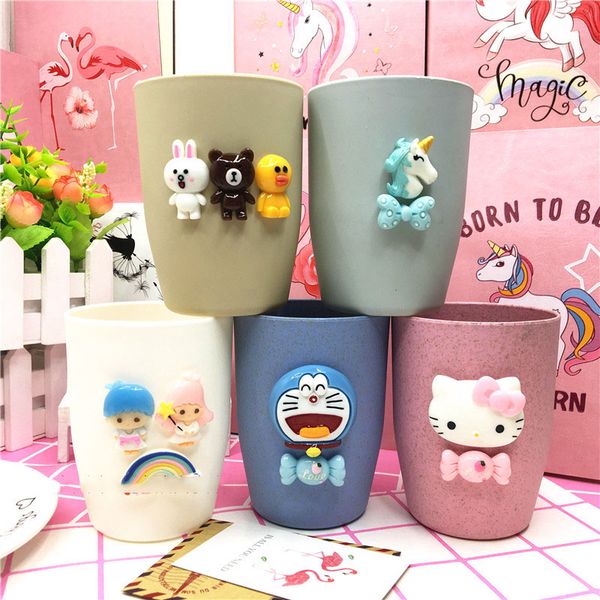 

cartoon cups mug kids baby girl 3d animal mugs water cup unicorn cat gargle cup for boy animation movie figure